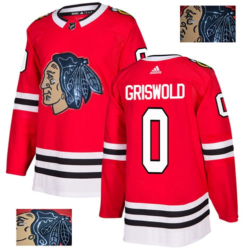 Adidas Blackhawks #00 Clark Griswold Red Home Authentic Fashion Gold Stitched NHL Jersey